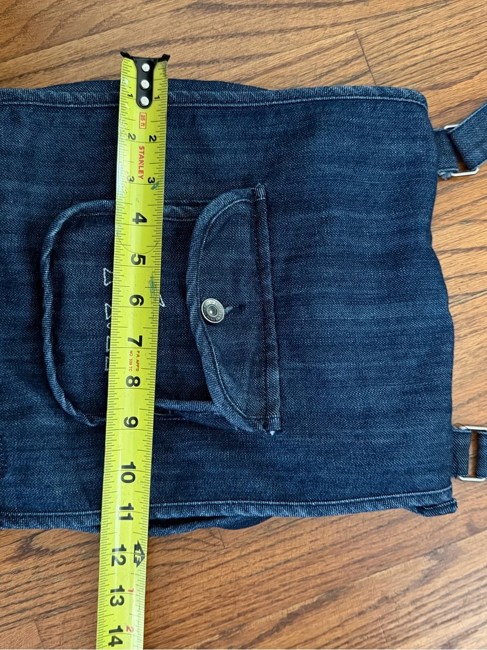 Vintage YMI Dark Wash Denim Crossbody Messenger Bag Embroidered Logo 90s Y2K